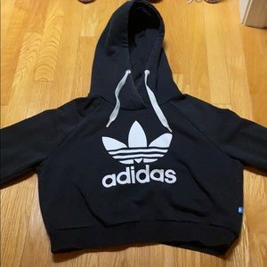 Black Adidas Cropped Sweatshirt